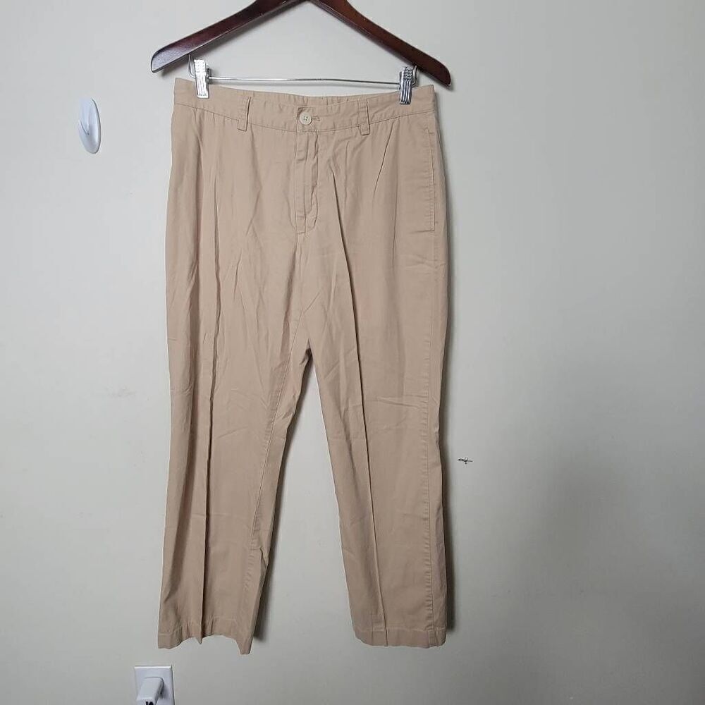 Vineyard Vines Mens Club Pants Mens 32 x 31 Khaki Tan 100% Cotton Flat Front Cas